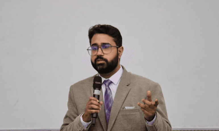 Industry speaker addressing students during a DCC career session at Bennett University